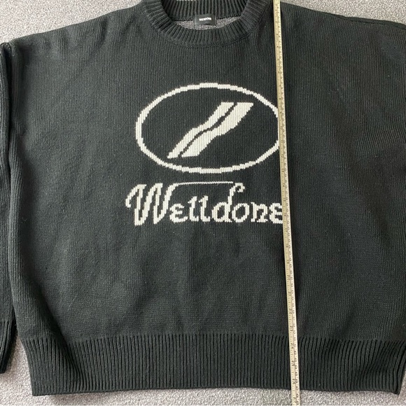 WELLDONE Jacquard Sweater Black Wool Blend Mens Size Medium - Picture 11 of 13